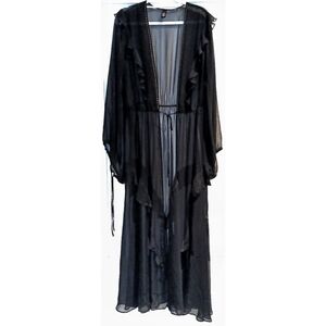 Victoria Secret black ruffle robe